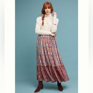 Tanvi Kedia Aparna Pleated Silk Skirt from Anthropologie